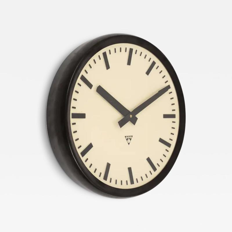 Huge Bakelite Industrial Train Station Round Wall Clock from the 1940s