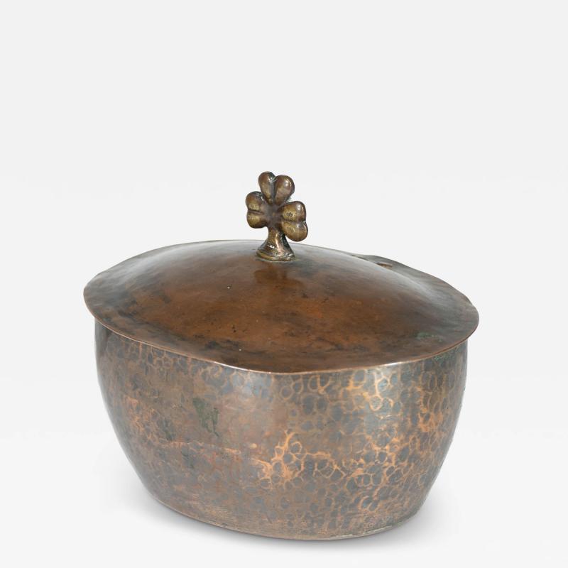 Hugh Wallis Hugh Wallis An Arts Crafts Hand Hammered Copper Pot Lid