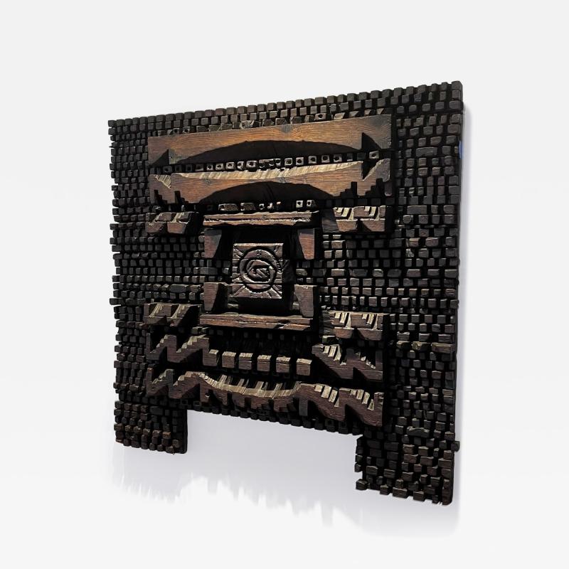 Hugo Rodriguez Hugo Rodriguez Panel Hand carved wood sculpture HR13 1960 s