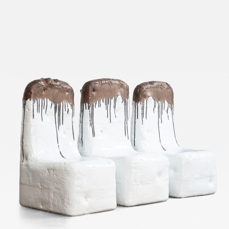 Hun Chung Lee Hun Chung Lee Unique Glazed Ceramic Three Piece Sofa 2021