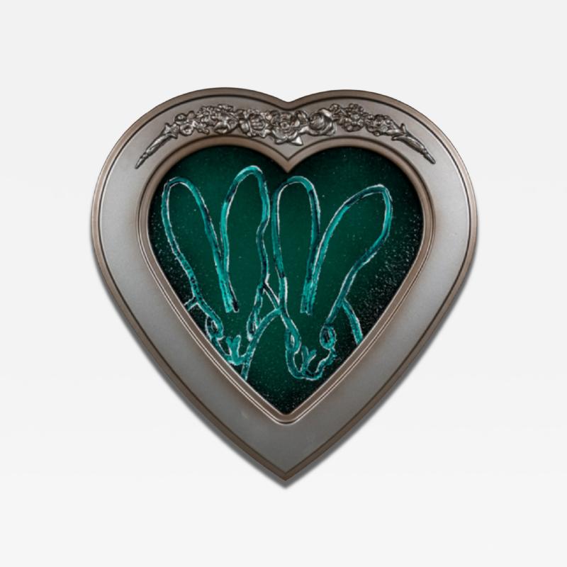 Hunt Slonem 2 in Green Diamond Heart