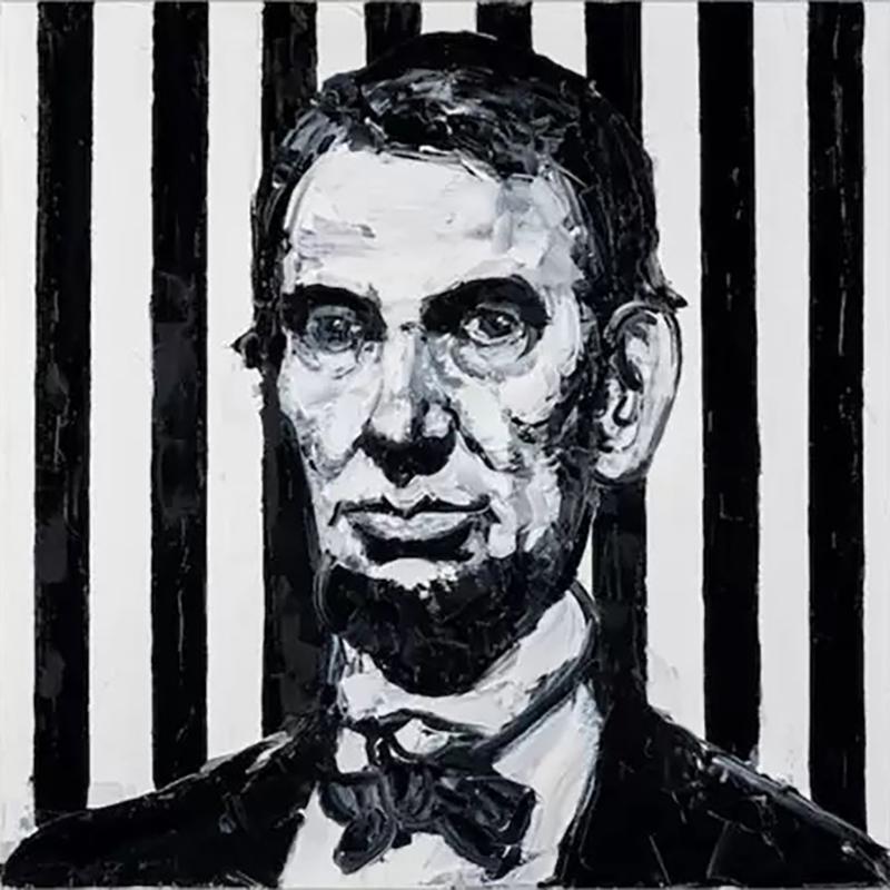 Hunt Slonem Lincoln Black White JEM1003 2024