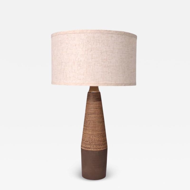 Hyllested Keramik Large Rustic Table Lamp Brown Stoneware Denmark 1960s