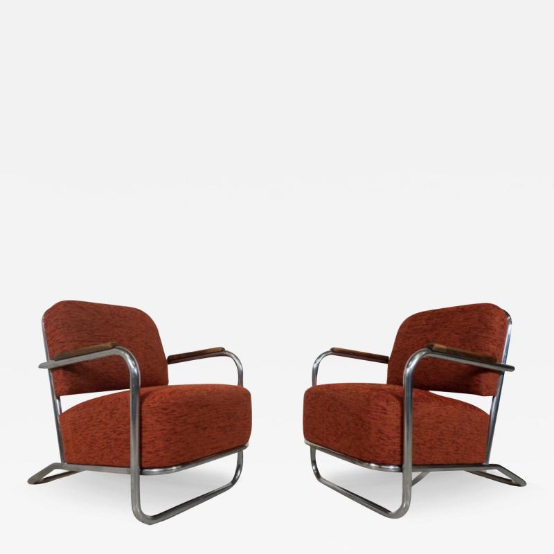Hynek Gottwald Pair Of Bauhaus Armchairs Hynek Gottwald 1930s
