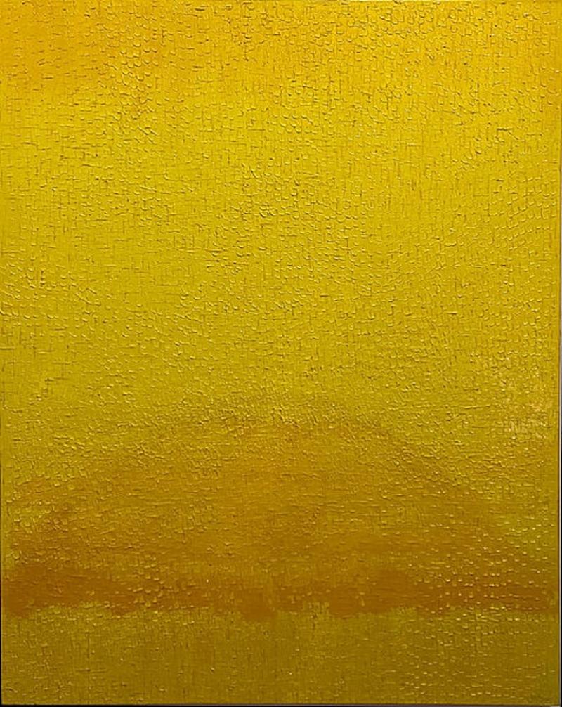 Hyunae Kang Hyun Ae Kang Modern Abstract Mixed Media on Canvas Painting Sunrise Hyunae Kang