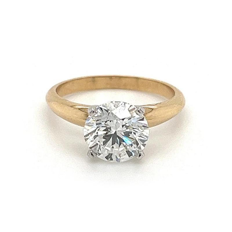 IGI Certified 2 19 H VS1 Round Cut Lab Grown Diamond 2 Tone Solitaire Ring