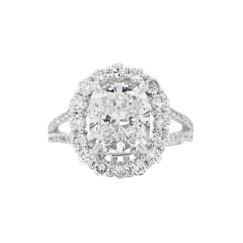 IGI Certified 4 91 Carat TW Lab Grown Diamond Engagement Ring