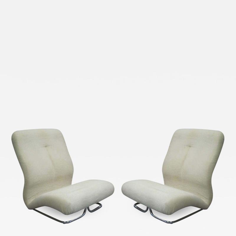 IPE Bologna Rare Pair of Italian Mid Century Modern Space Age Lounge Chairs by IPE