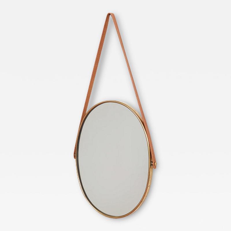 ITALIAN BRASS LEATHER MIRRORS