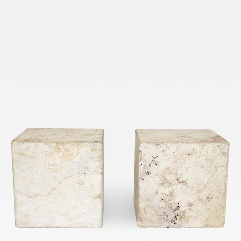 ITALIAN CREAM TRAVERTINE SIDE TABLES OR COFFEE TABLES
