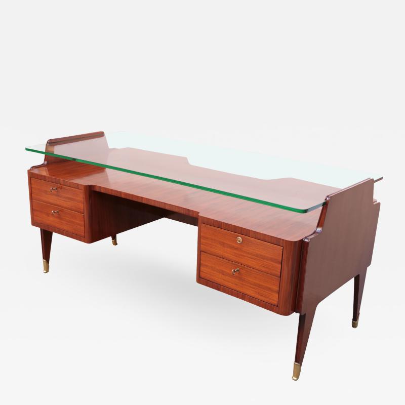 ITALIAN MODERNIST GLASS TOP DESK