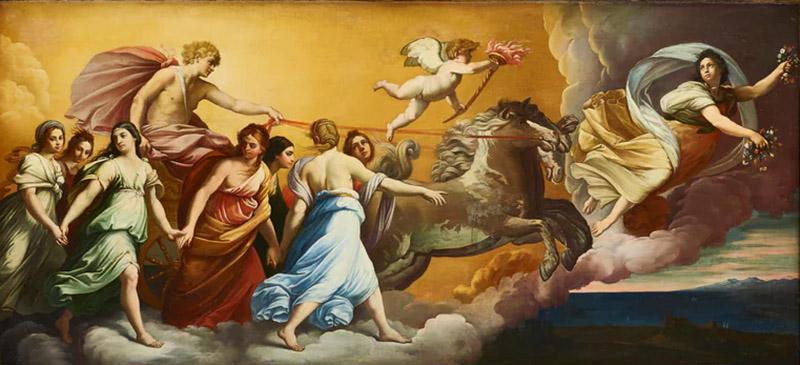 ITALIAN OIL ON CANVAS TITLED AURORA AFTER GUIDO RENI