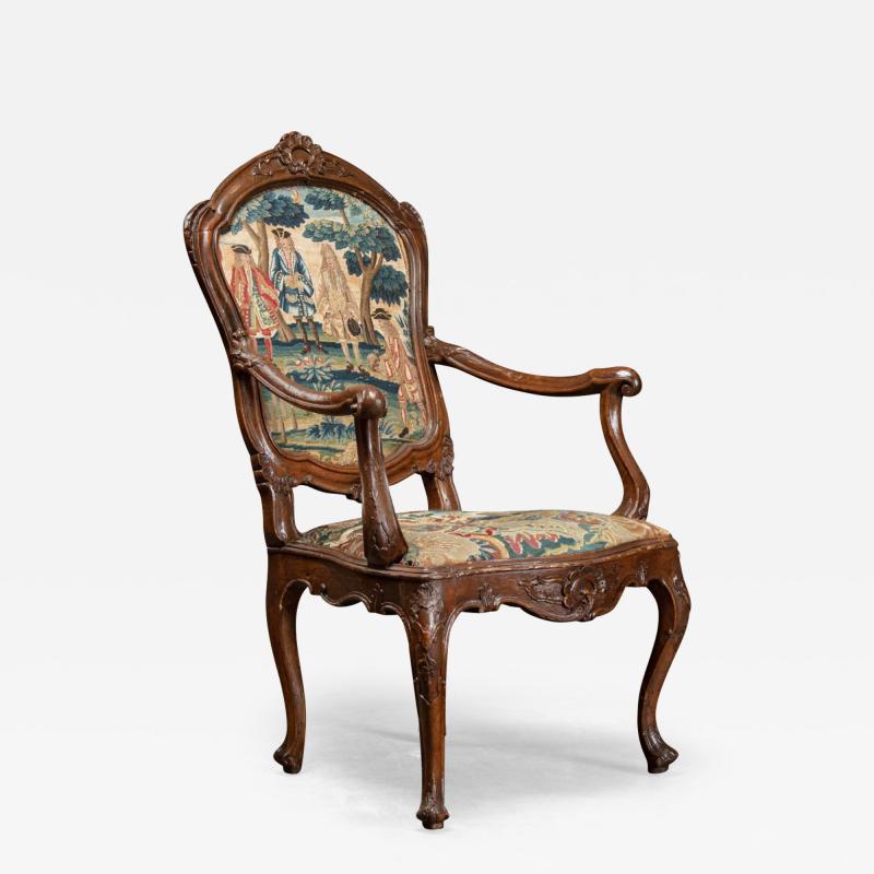 ITALIAN ROCOCO WALNUT ARMCHAIR