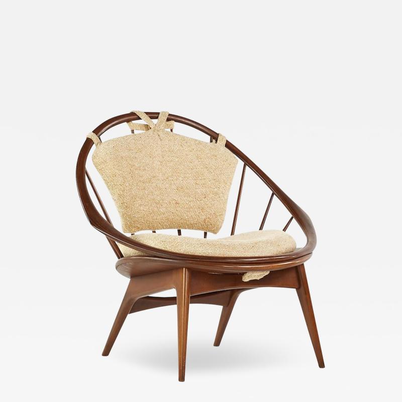 Ib Kofod Larsen Kofod Larsen for Selig Mid Century Walnut Peacock Chair