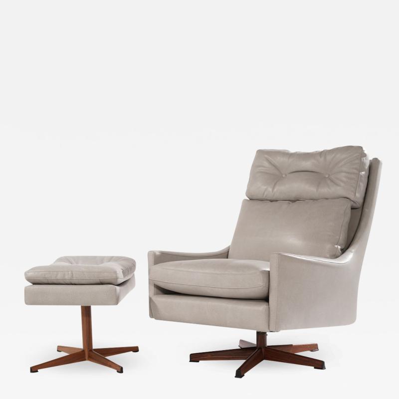 Ib Kofod Larsen Lounge Chair and Ottoman by Ib Kofod Larsen Denmark 1950s