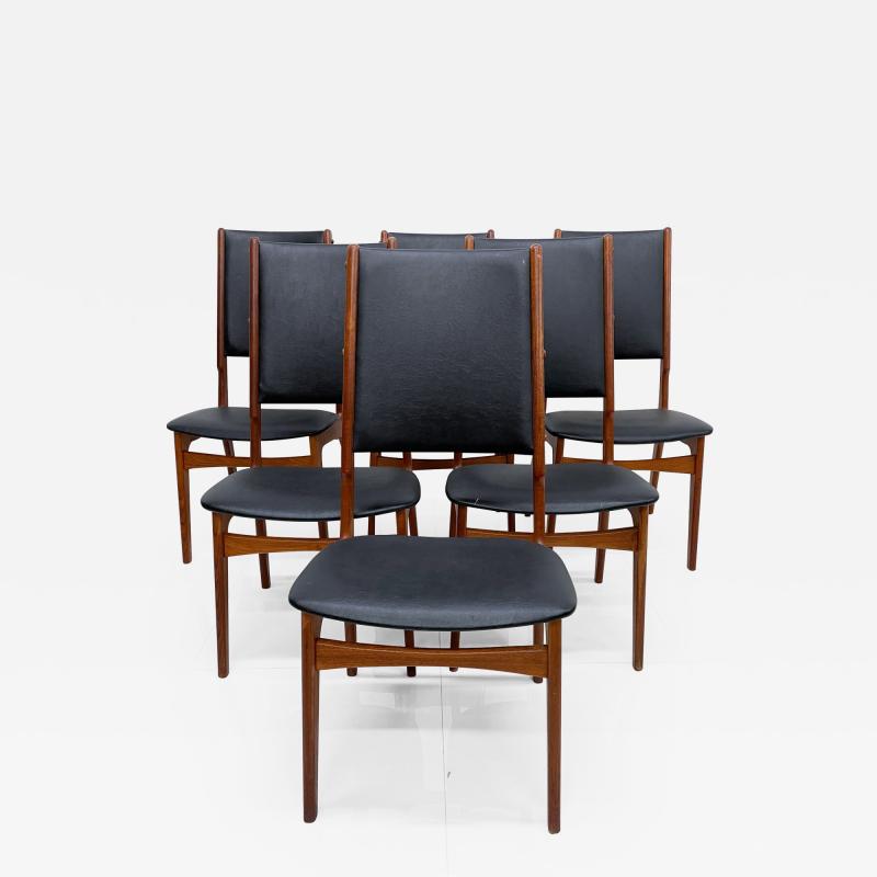 Ib Kofod Larsen Scandinavian Set of Six Teak Dining Chairs Kofod Larsen Denmark 1960s Modern