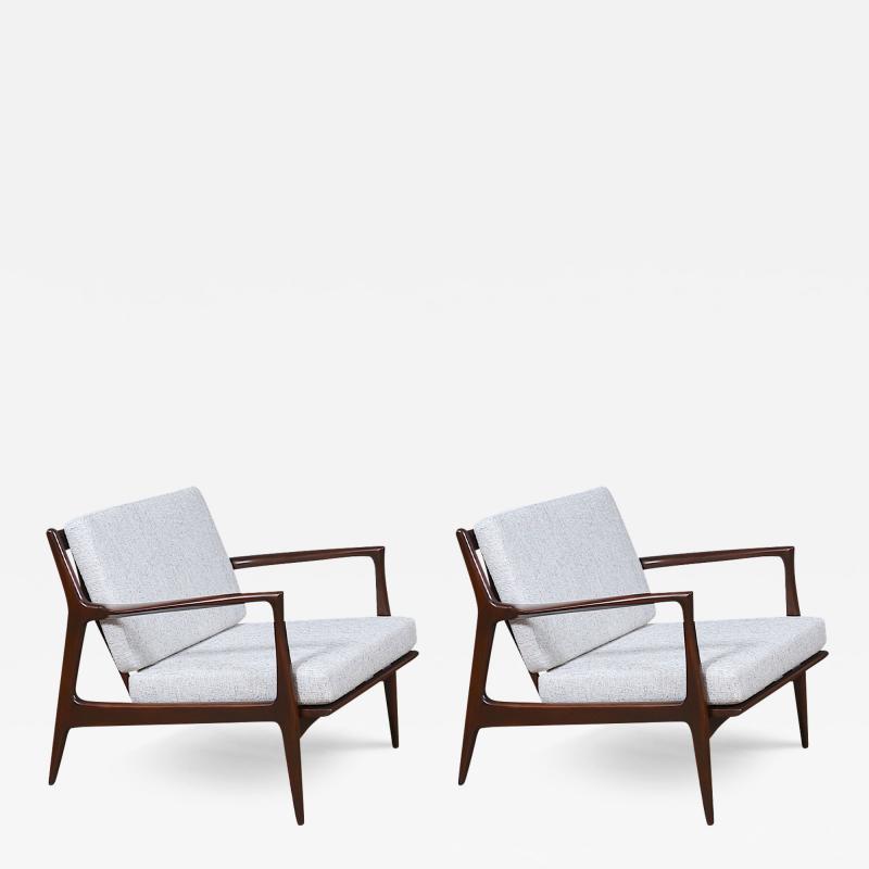 Ib Kofod Larsen Sculpted Lounge Chairs by Ib Kofod Larsen for Selig