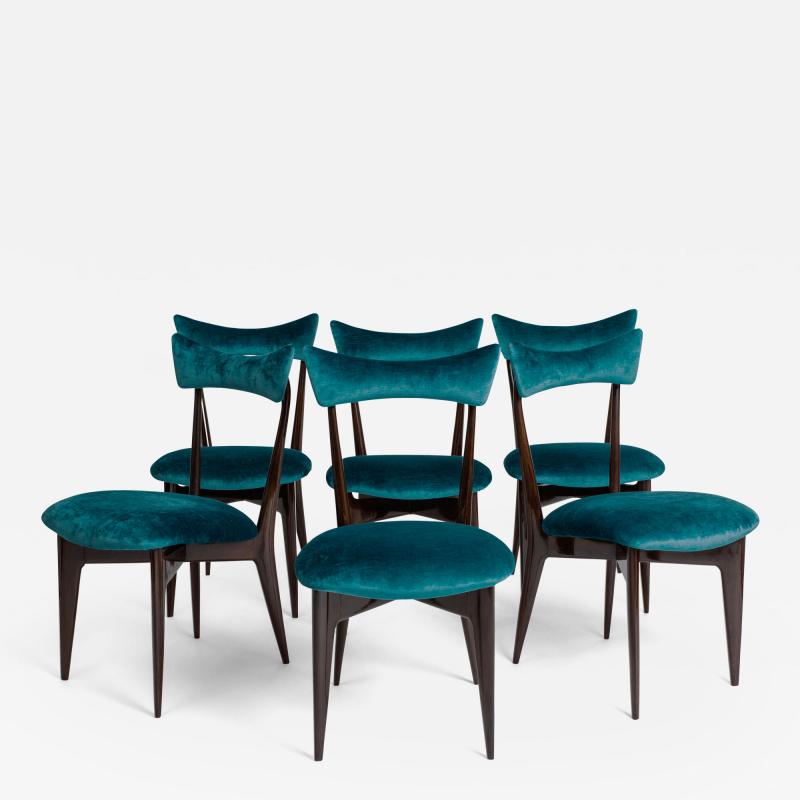 Ico Luisa Parisi Rare Set of Six Dining Chairs by Ico Luisa Parisi