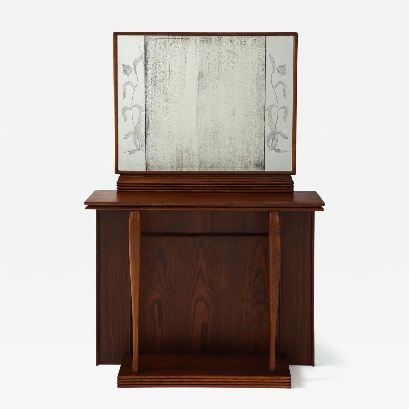 Ico Parisi 1940s Art Deco Style Italian Hallway Console And Mirror Ico Parisi Style