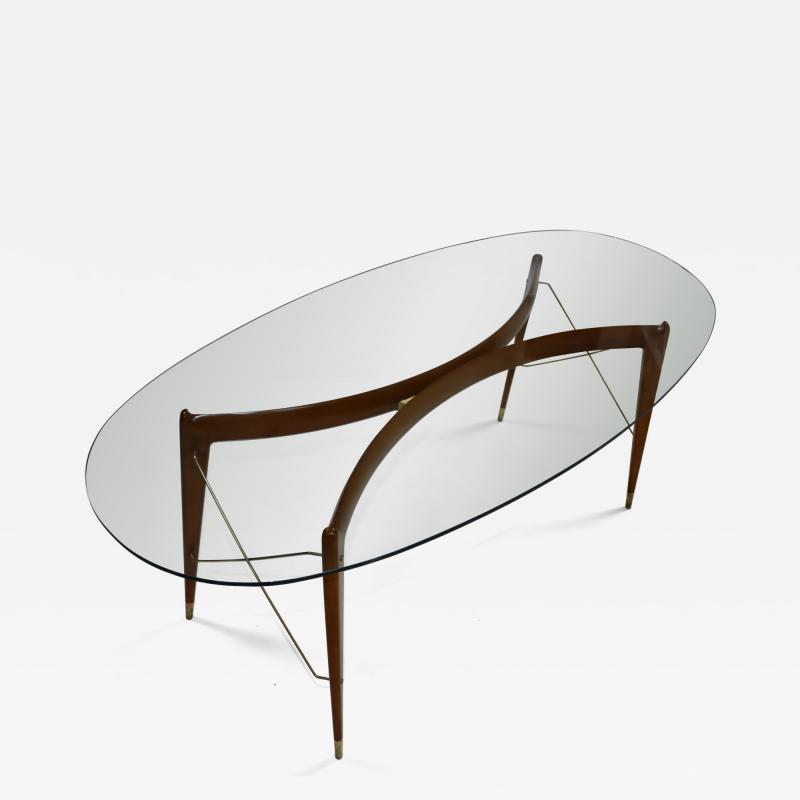 Ico Parisi 1950s Ico Parisi Attributed Sculptural Cherry wood And Brass Dining Table