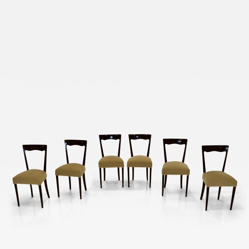 Ico Parisi 1950s Modernist Italian Dining Chairs In Mohair Upholstery