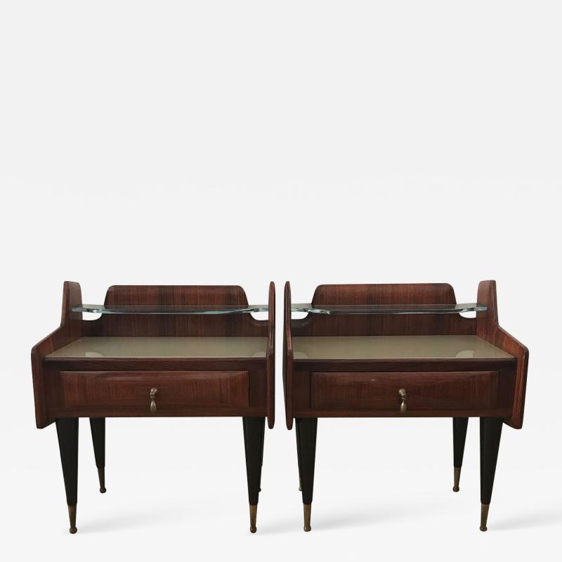 Ico Parisi 1950s Pair of Italian Bedside Tables