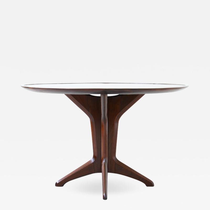 Ico Parisi Attr to Ico Parisi sculptural 1950s round dining table in walnut