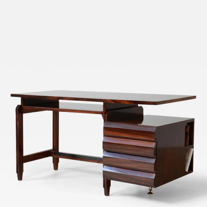 Ico Parisi Elegant center desk with double top four drawers and bookcase compartments