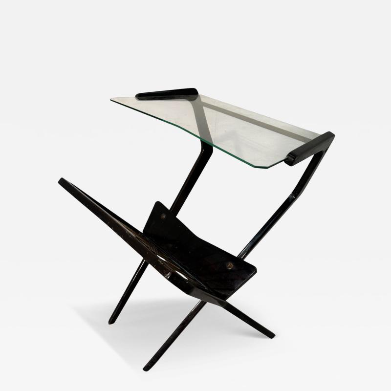 Ico Parisi Ico Parisi Italian Magazine Rack with Glass Top