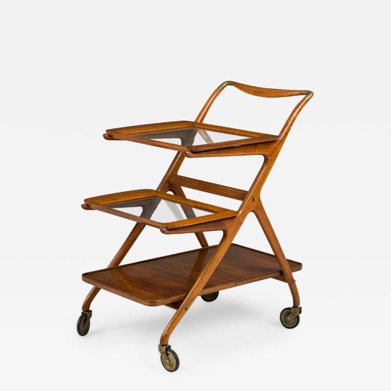 Ico Parisi Ico Parisi Italian Mid Century 3 Tier Rolling Bar Cart