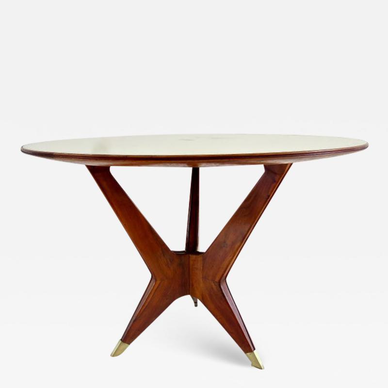 Ico Parisi Ico Parisi Round Walnut Dining Table Three Feet 1950