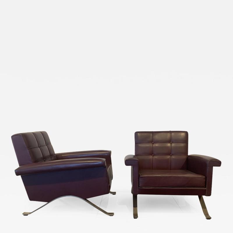 Ico Parisi Ico Parisi for Cassina Pair of Mid Century Club Chairs Italy circa 1960