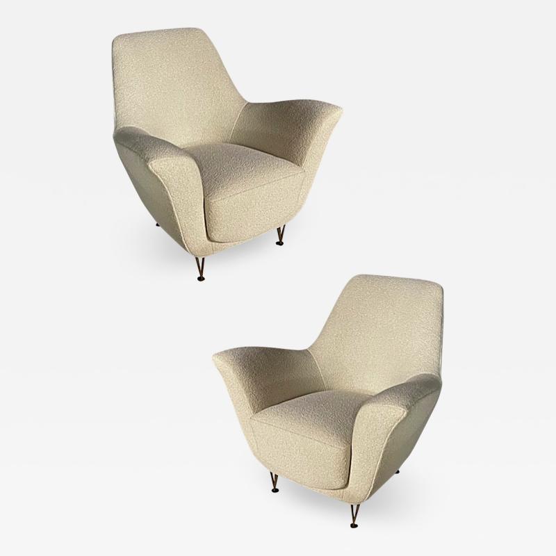 Ico Parisi Ico Parisi pair of comfy lounge chair newly reupsholstered pair of chair