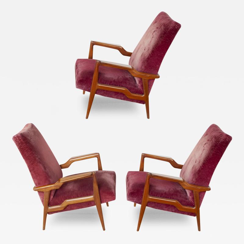 Ico Parisi Ico Parisi set of three armchairs 1950s