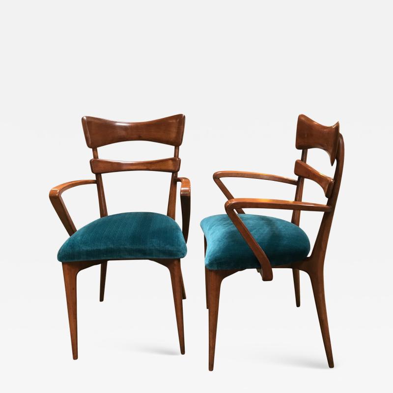 Ico Parisi Italian Pair of Very Rare Ico Parisi Armchairs 1950s