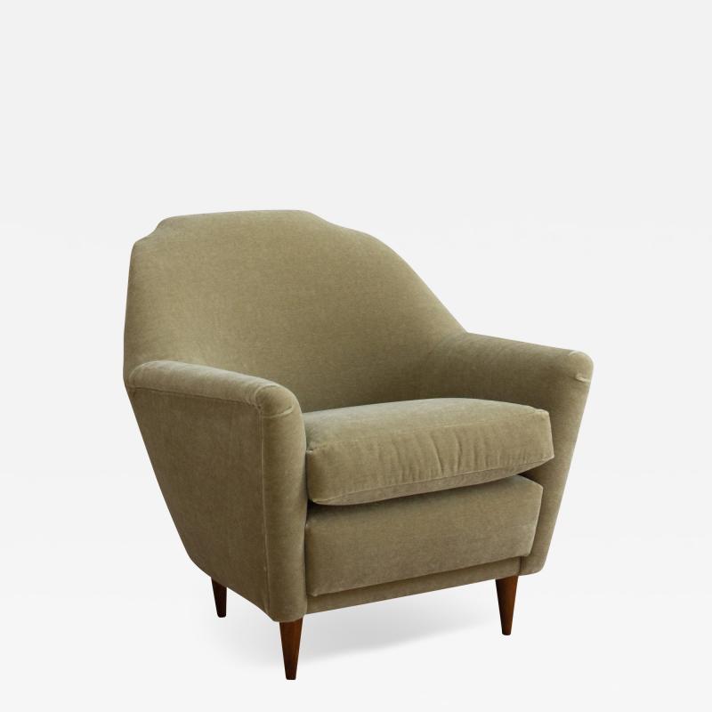 Ico Parisi Mid Century Italian Armchair by Ico Parisi in Sage Mohair