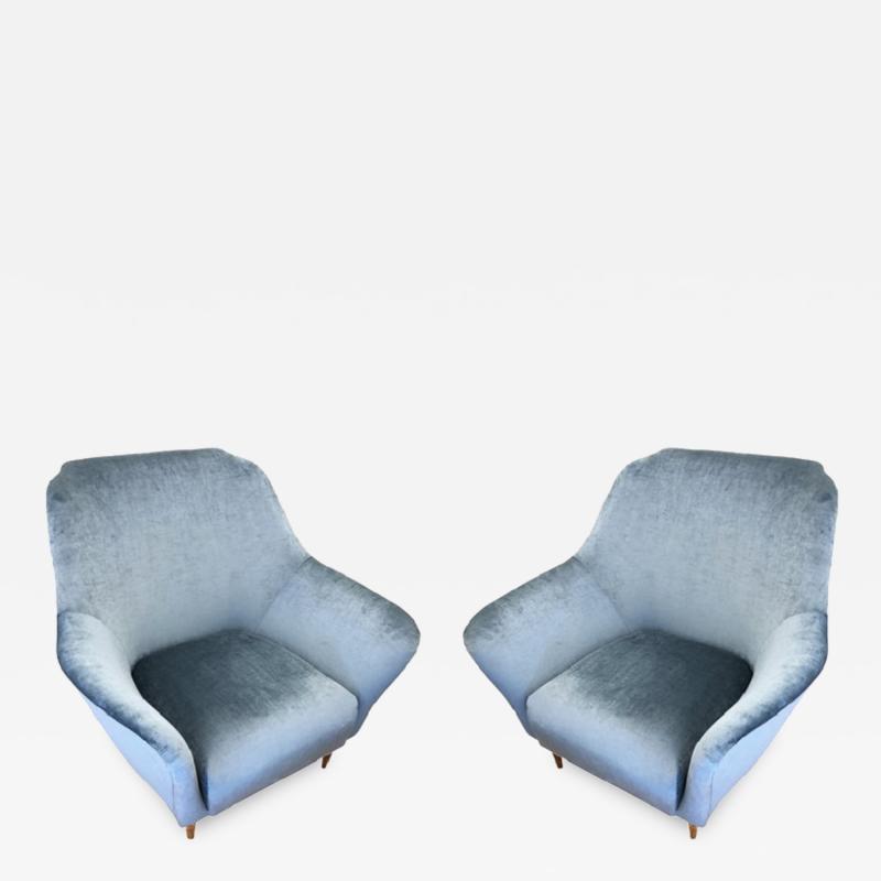 Ico Parisi Pair of Large Armchairs Attributed to Ico Parisi