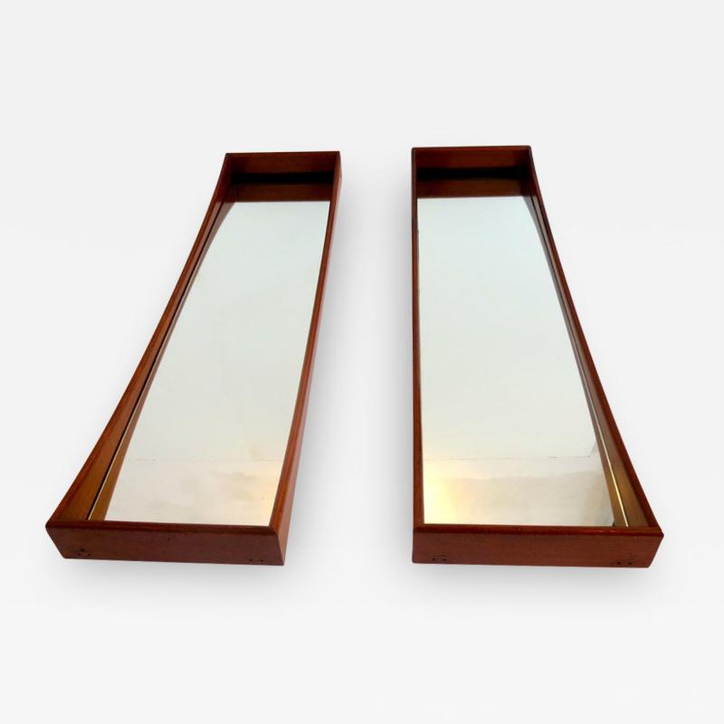 Ico Parisi Pair of Walnut Ico Parisi Curved Wall Mirrors 1950