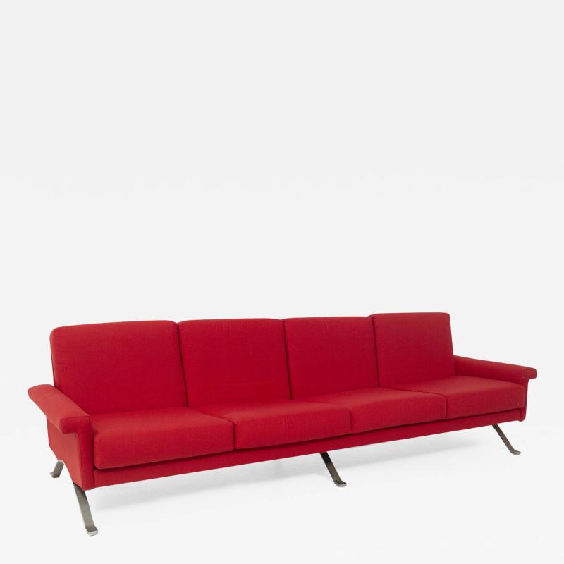 Ico Parisi Rare Italian Red Sofa by Ico Parisi for Cassina Mod 875 Published