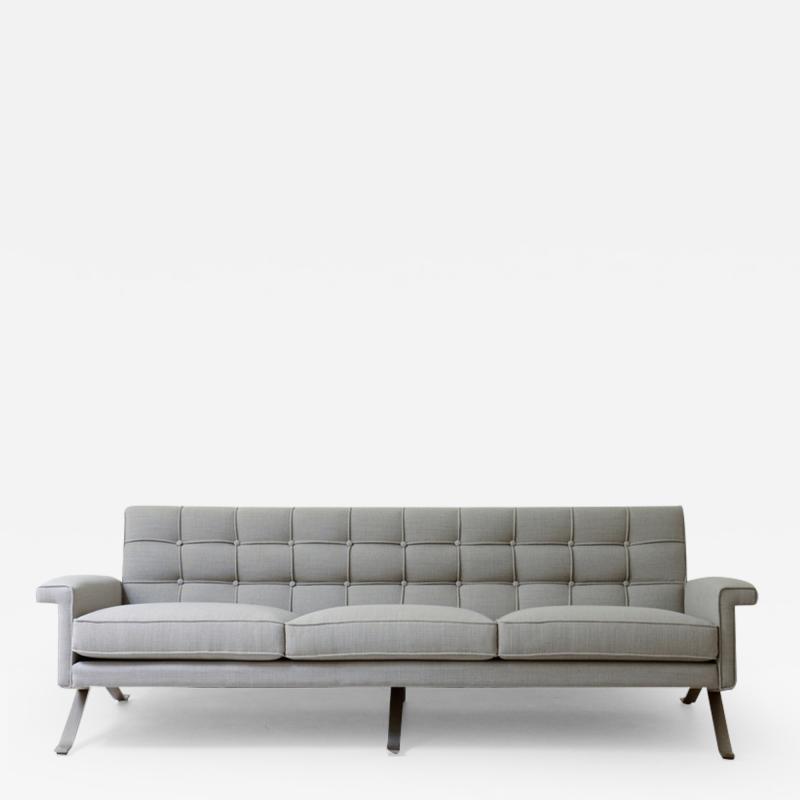 Ico Parisi Rare model 875 sofa in steel and upholstered fabric 