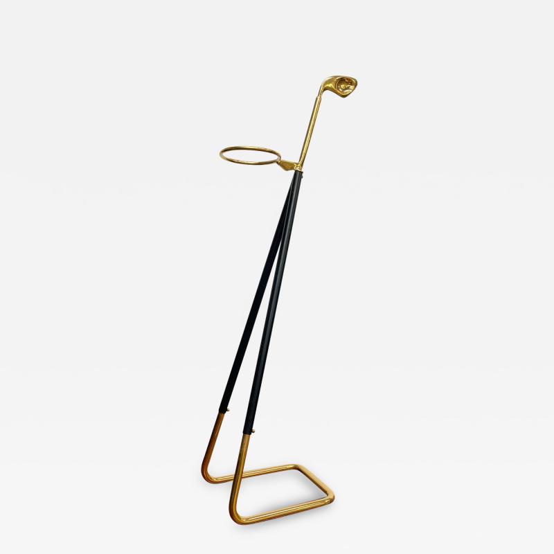 Ico Parisi Sculptural Umbrella Stand Polished Brass Italy 1950s Modernist Style Ico Parisi
