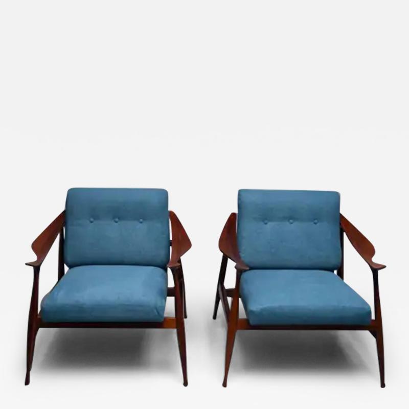 Ico Parisi Set of two Lounge Chairs by Ico Parisi for Fratelli Reguitti Italy 1959