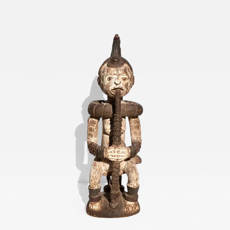 Idoma Ido Nigerian Carved Wood Figure Of A Seated Female