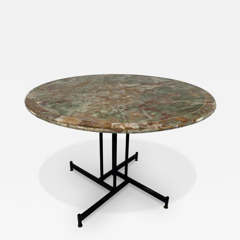 Ignazio Gardella Mid Century Italian Round Table in Onyx Marble B y Ignazio Gardella 1950s