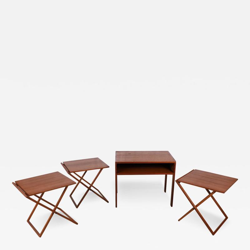 Illum Wikkels End Table Containing Three Folding Tables