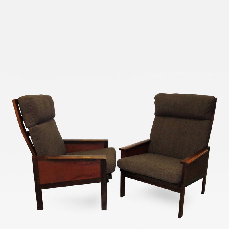 Illum Wikkels Pair of High Back Capella Lounge Chairs by Illum Wikkels 