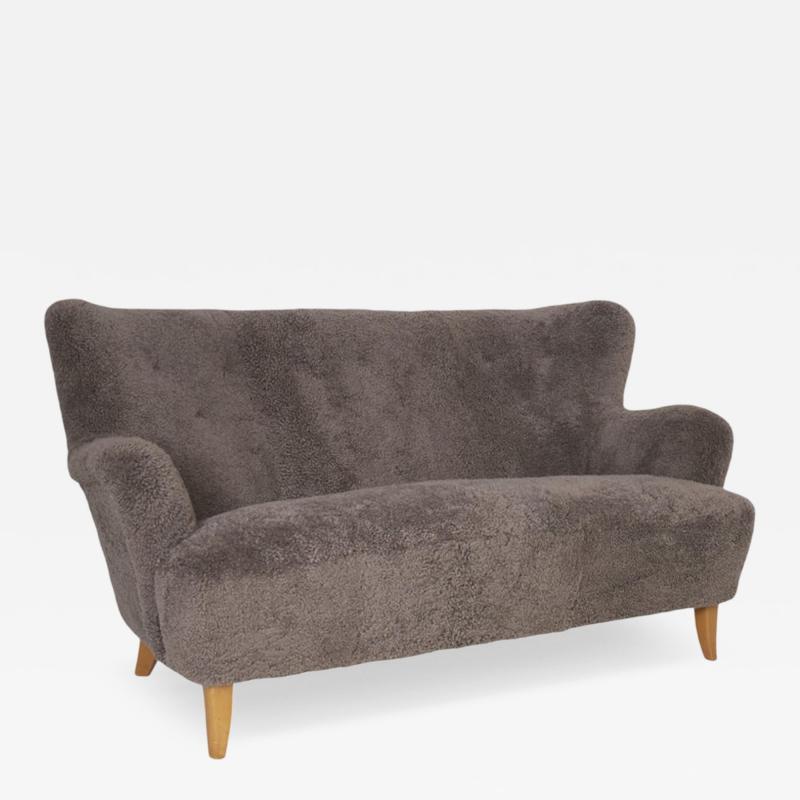 Ilmari Lappalainen Ilmari Lappalainen Laila Sofa Model 238 in Sheepskin Asko 1940s