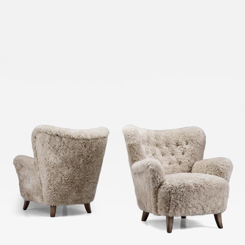 Ilmari Lappalainen Pair of Laila Armchairs by Ilmari Lappalainen Attr for Asko Finland 1950s