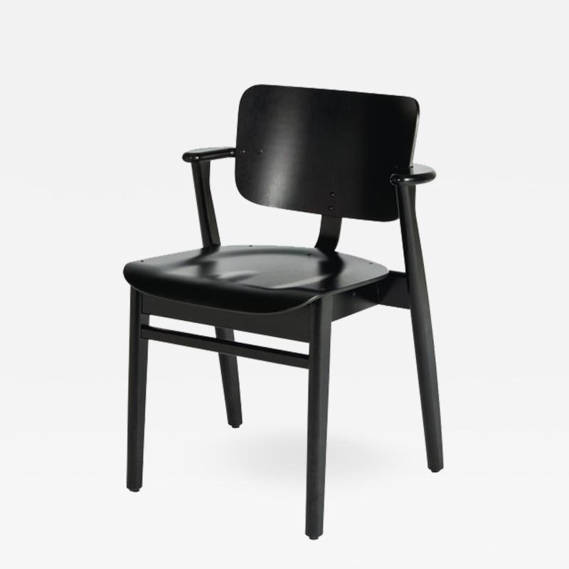 Ilmari Tapiovaara Ilmari Tapiovaara Domus Chair in Black Birch and Leather for Artek