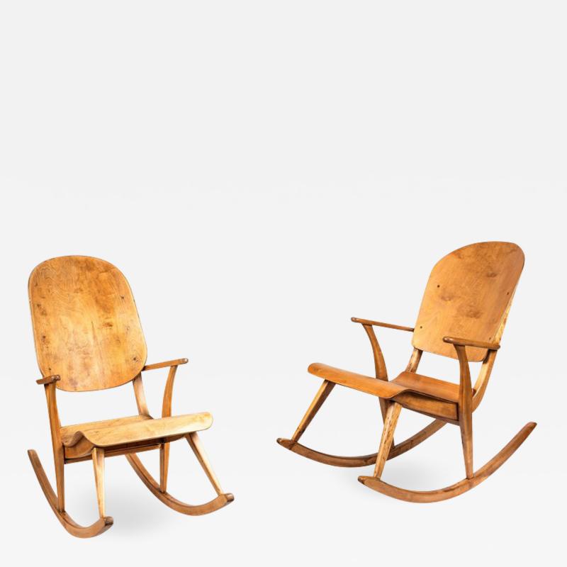 Ilmari Tapiovaara Rare Pair of 1940s Rocking Chairs by Ilmari Tapiovaara